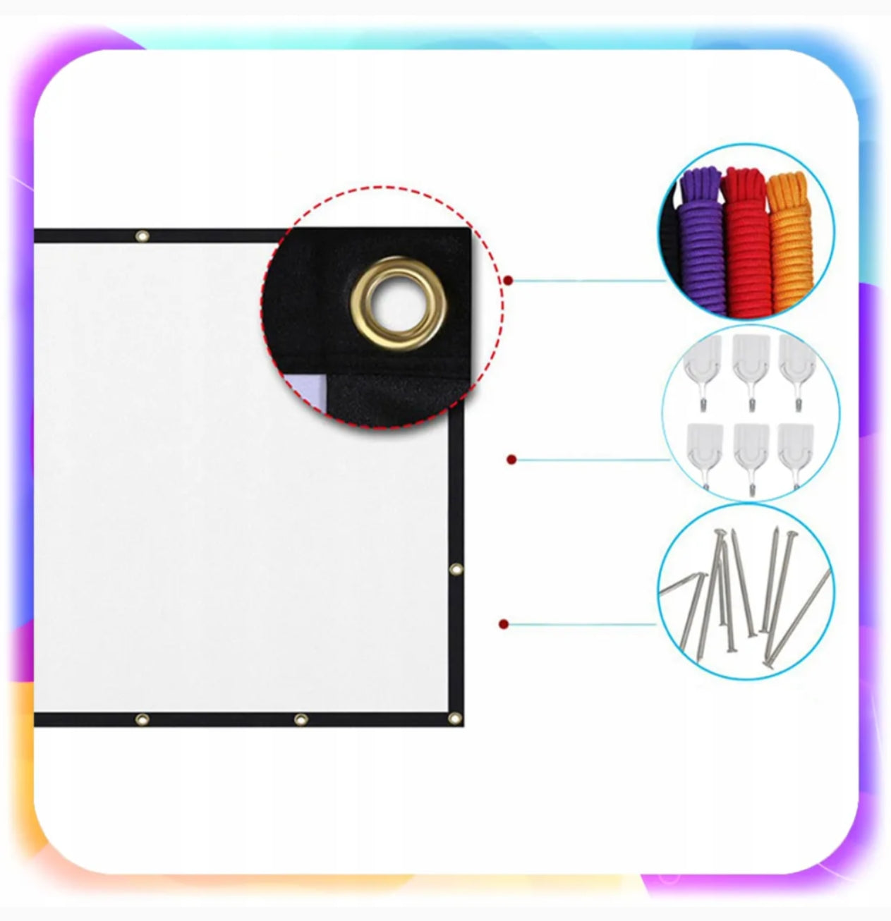 Ekran Projekcyjny 100” – Kino Plenerowe | Składany, Lekki, Outdoor